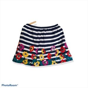 Stripes and floral pleated short skirt size 8